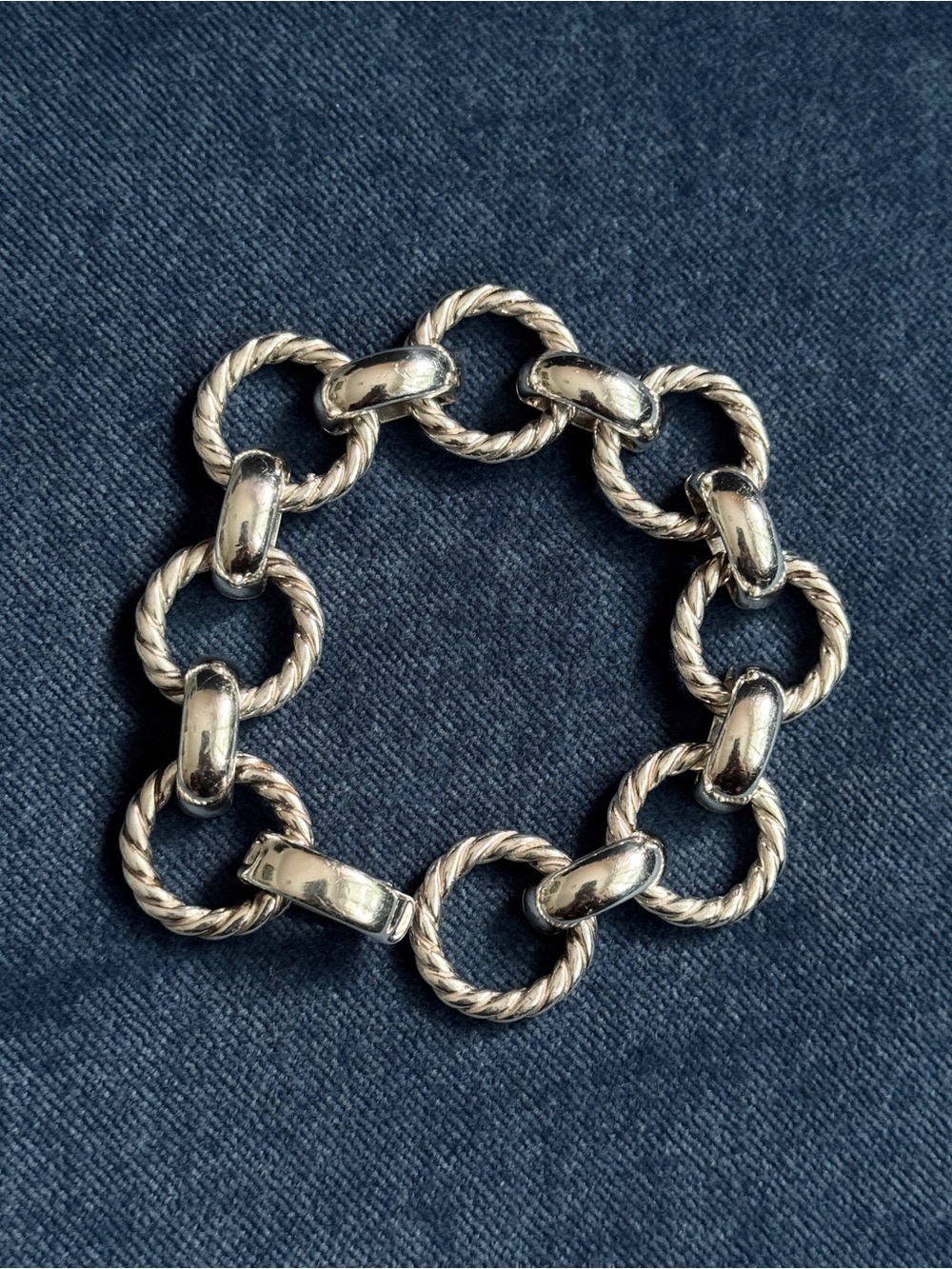 Vintage Tiffany & Co. sterling silver twist round link bracelet